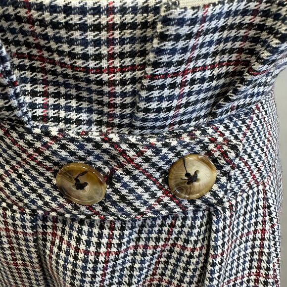 Topshop houndstooth paperbag pleated trouser ankle pants, tapered leg size 8 - Picture 5 of 14